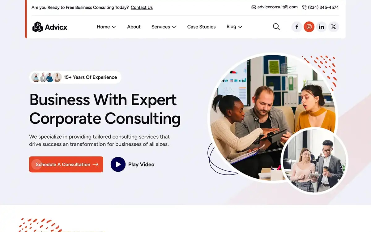 corporate website preview